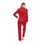 Red Satin Women's Pajama Set — Luxurious Button-Up Sleepwear - 314 Originals