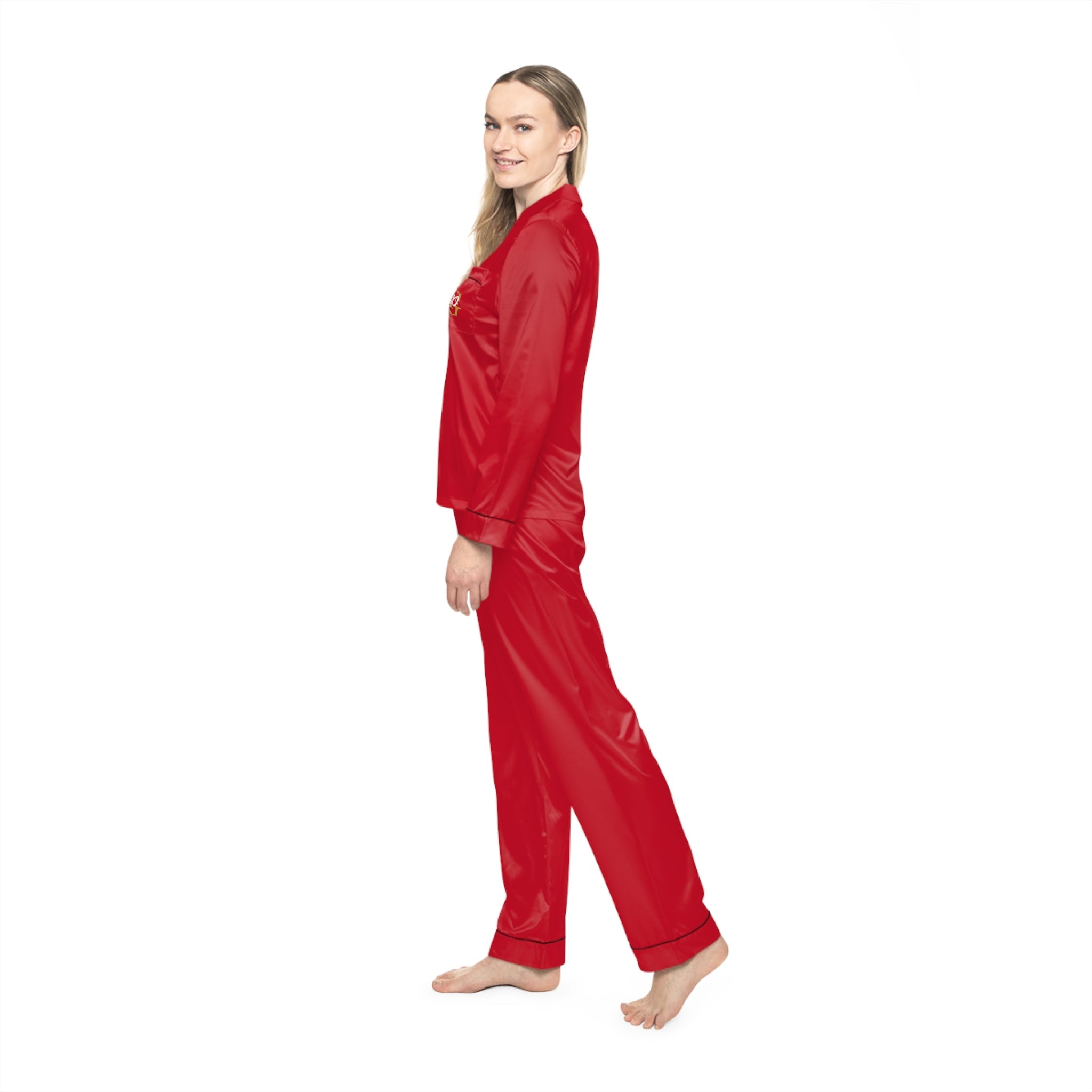 Red Satin Women's Pajama Set — Luxurious Button-Up Sleepwear - 314 Originals