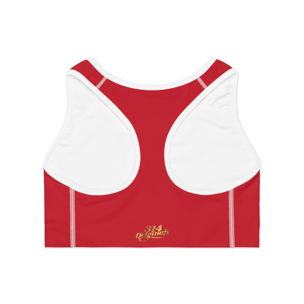 Red Sports Bra — "Originals" Pink Script Athletic Crop Top - 314 Originals