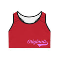 Red Sports Bra — "Originals" Pink Script Athletic Crop Top - 314 Originals