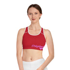 Red Sports Bra — "Originals" Pink Script Athletic Crop Top - 314 Originals