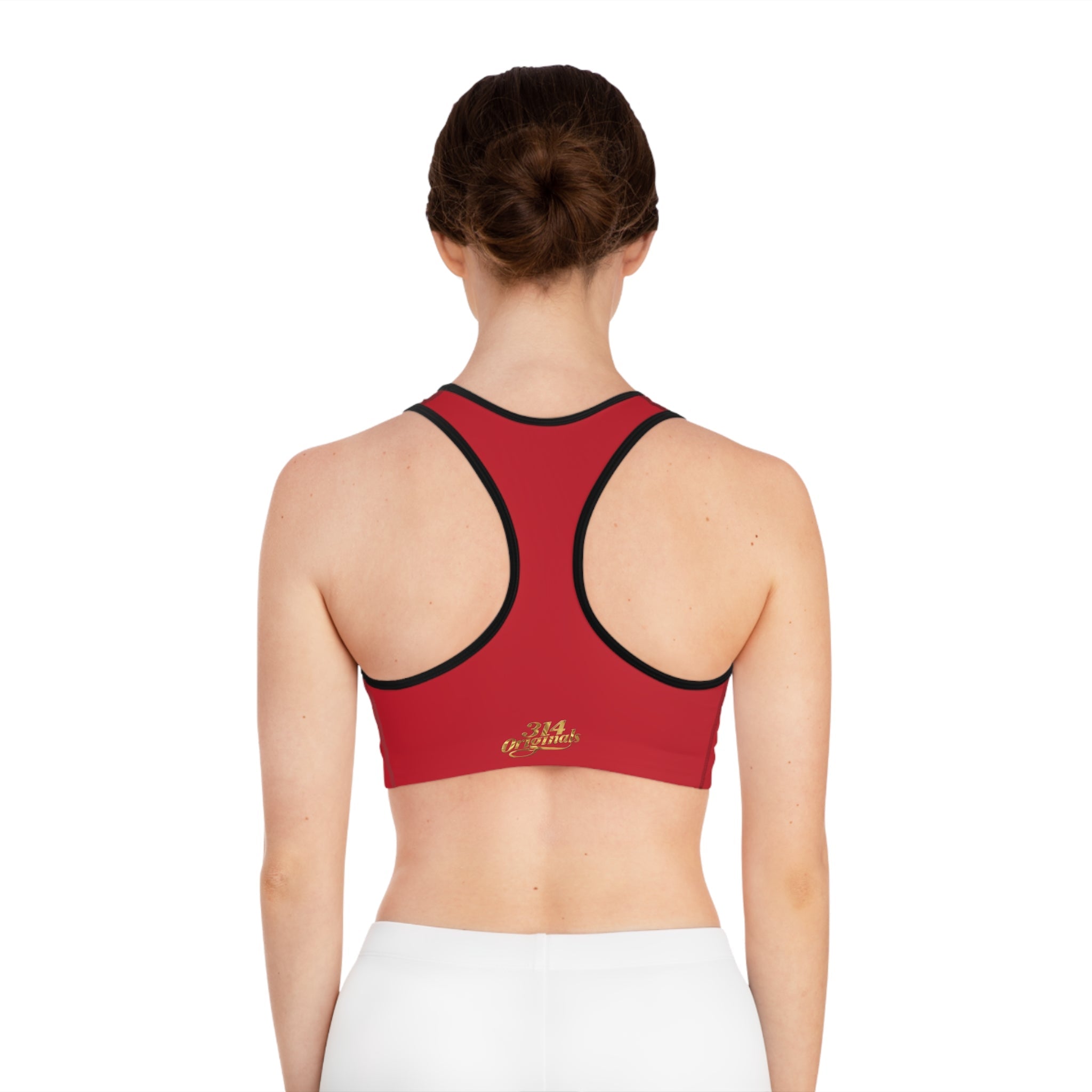 Red Sports Bra — "Originals" Pink Script Athletic Crop Top - 314 Originals