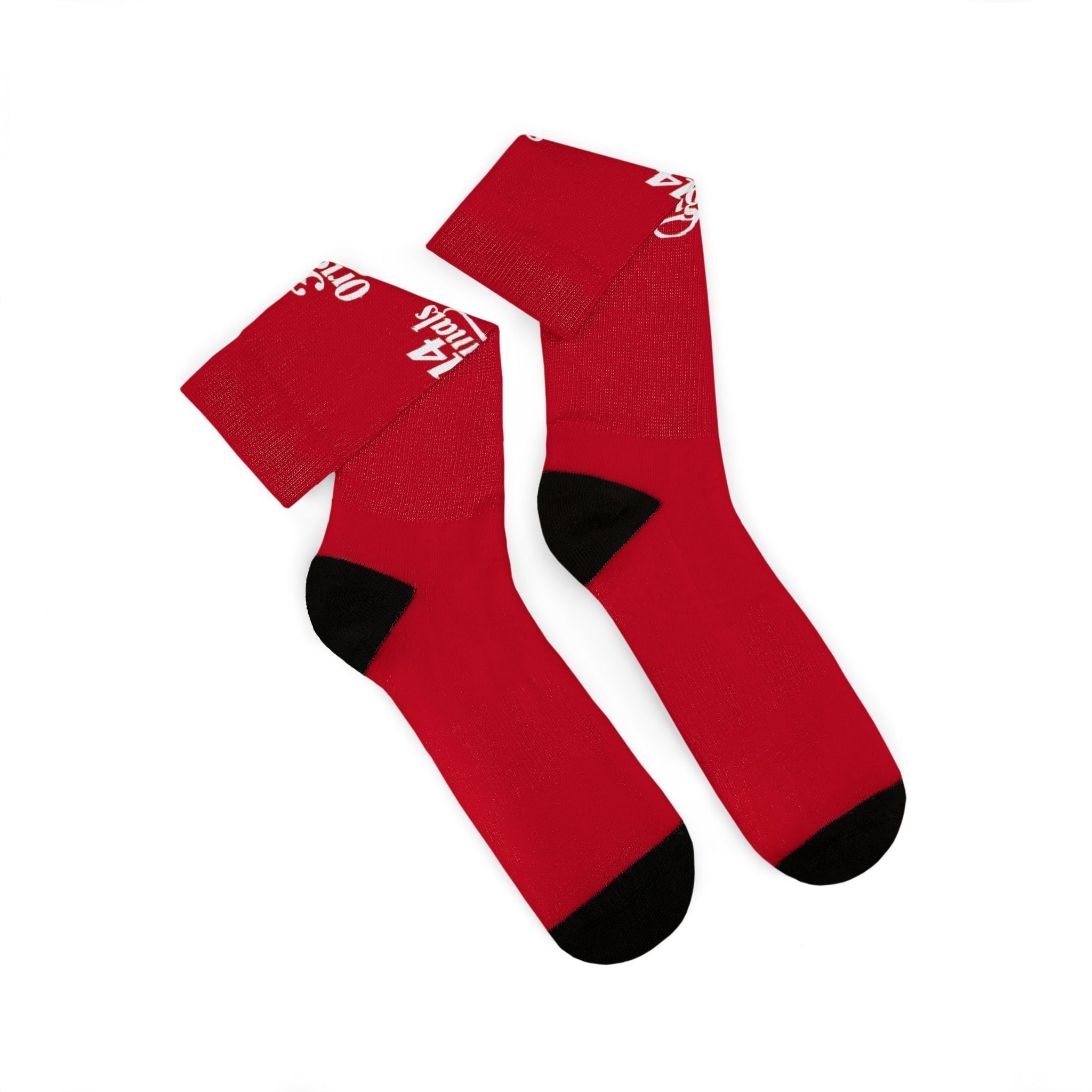 Red Sublimation Socks with '314 Originals' Script — Athletic Crew Socks - 314 Originals