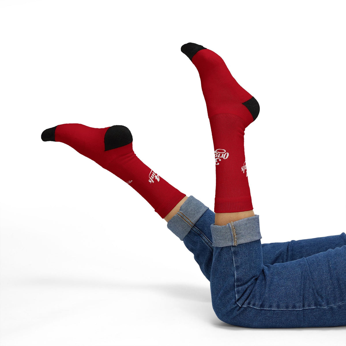 Red Sublimation Socks with '314 Originals' Script — Athletic Crew Socks - 314 Originals