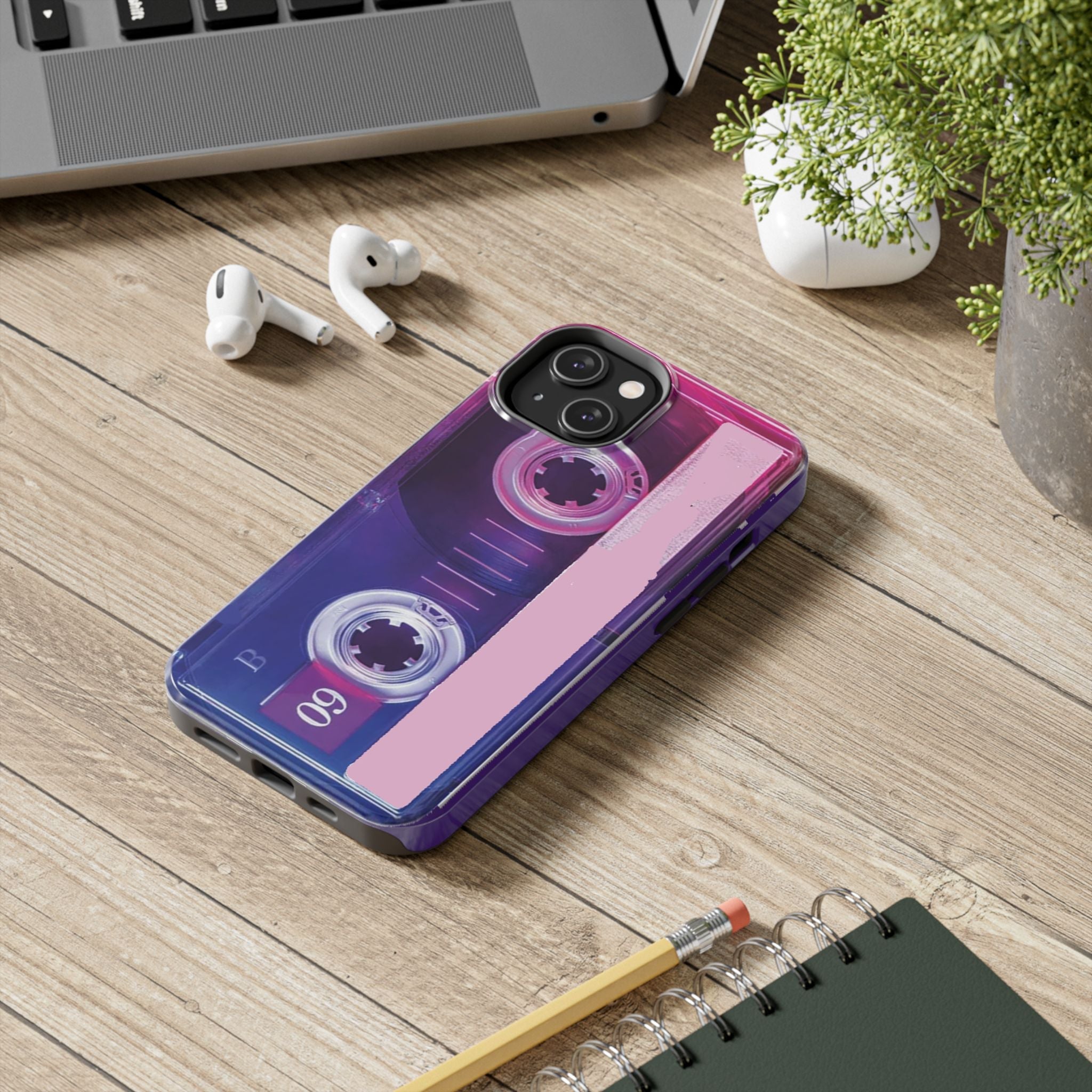 Retro Cassette Tough Phone Case — 80s Vintage Tape Design, Protective iPhone Cover - 314 Originals