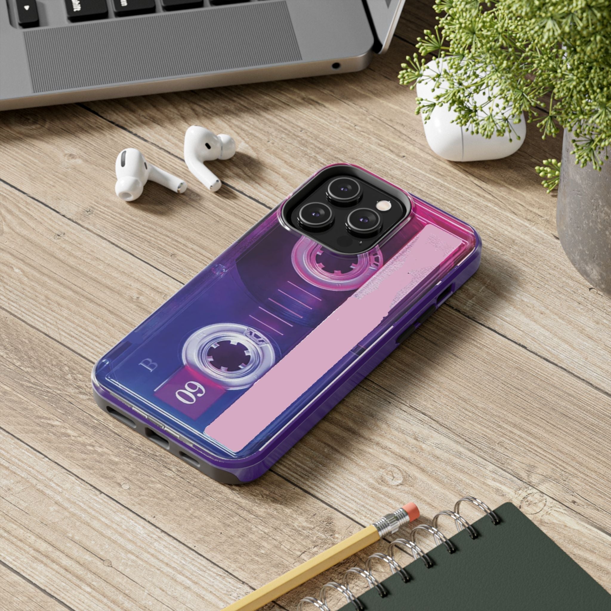 Retro Cassette Tough Phone Case — 80s Vintage Tape Design, Protective iPhone Cover - 314 Originals