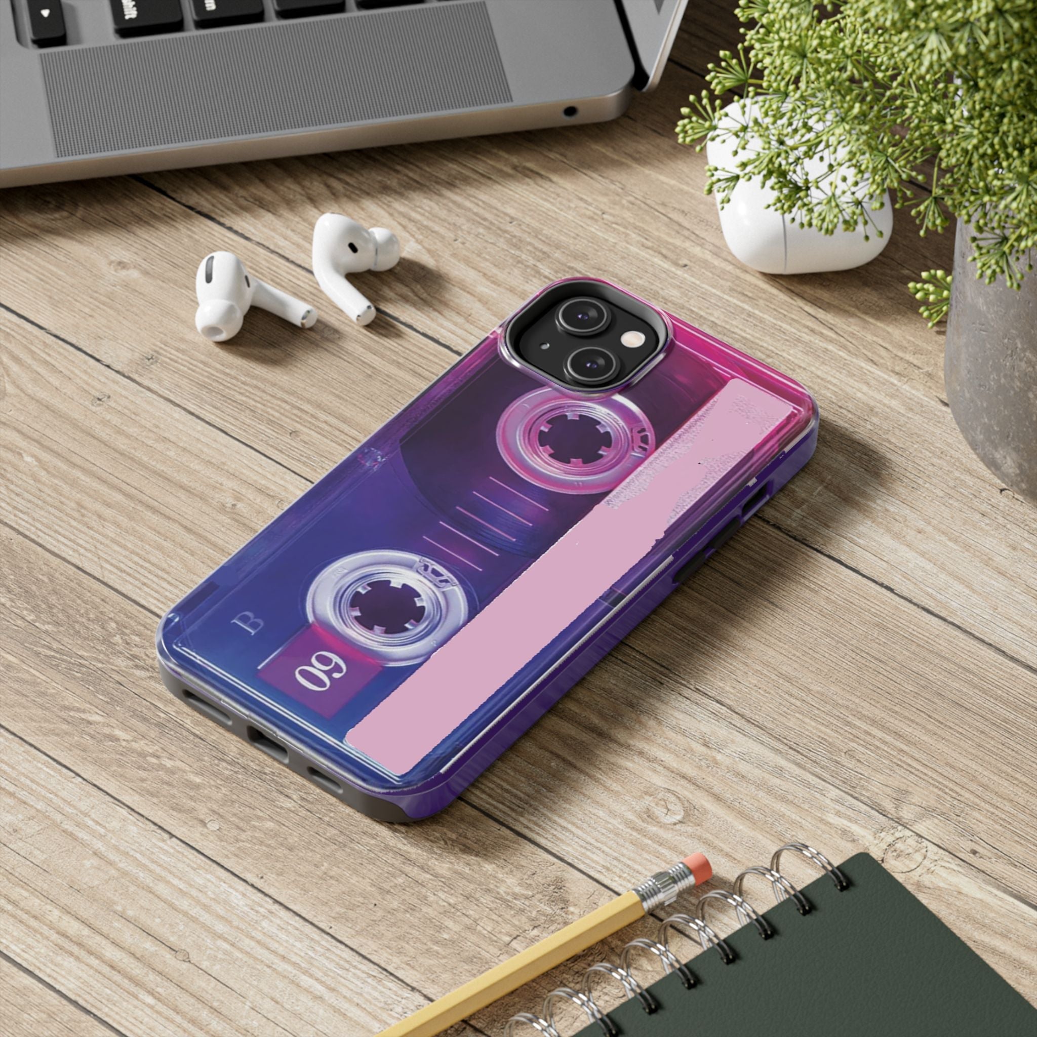 Retro Cassette Tough Phone Case — 80s Vintage Tape Design, Protective iPhone Cover - 314 Originals