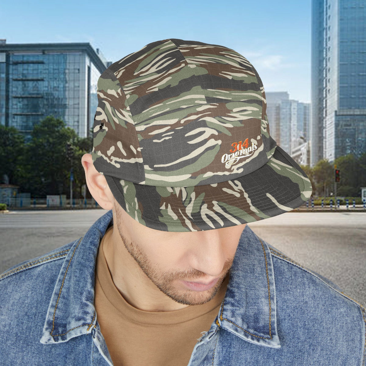Retro Script Logo Embroidered 5-Panel Cap — - 314 Originals