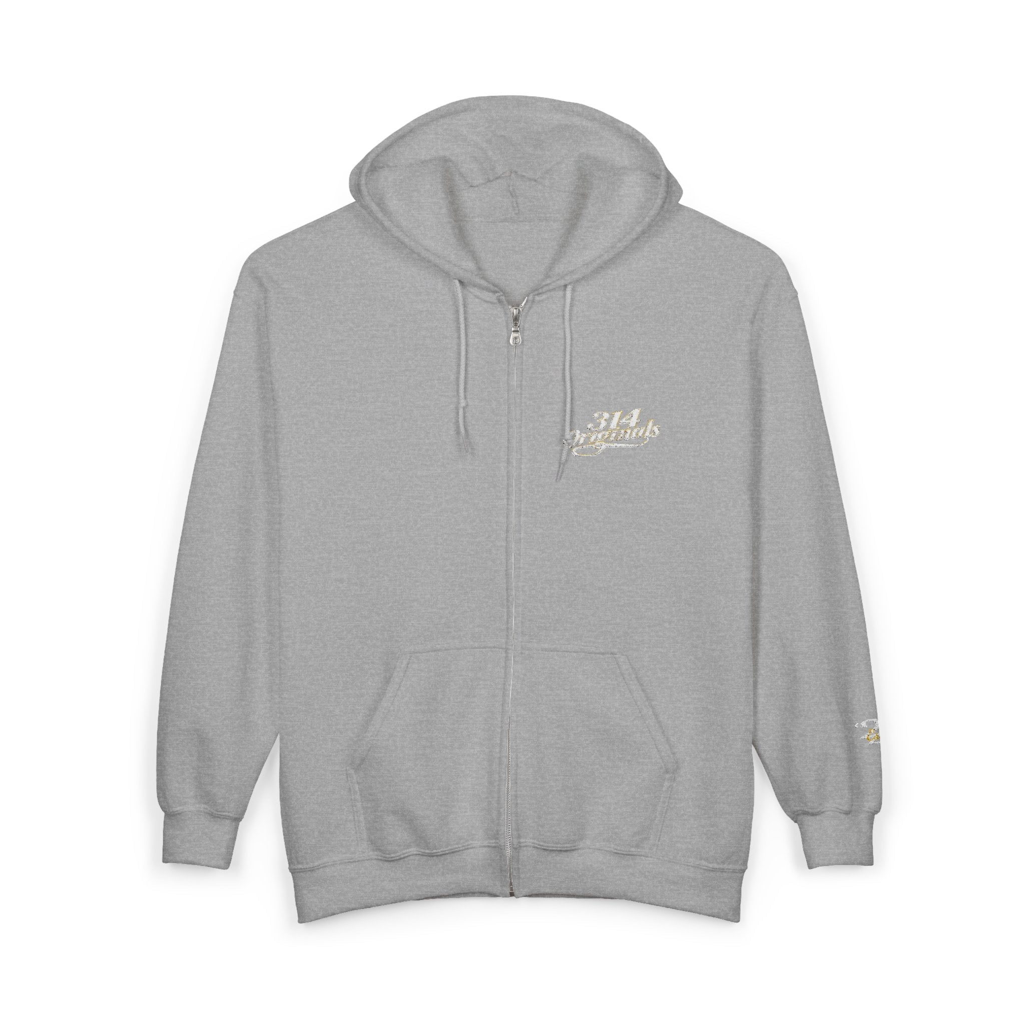 Retro Script Zip Hoodie — Chest Logo - 314 Originals