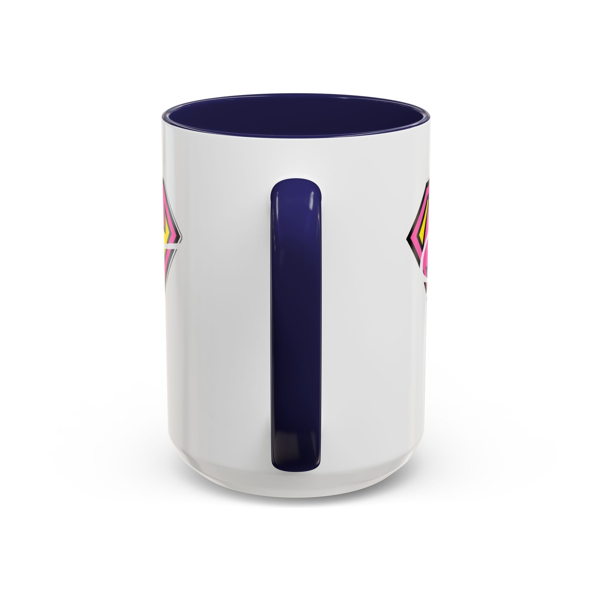Sassy Supergirl Accent Coffee Mug – Pink & Yellow Super S Logo (11/15oz) - 314 Originals