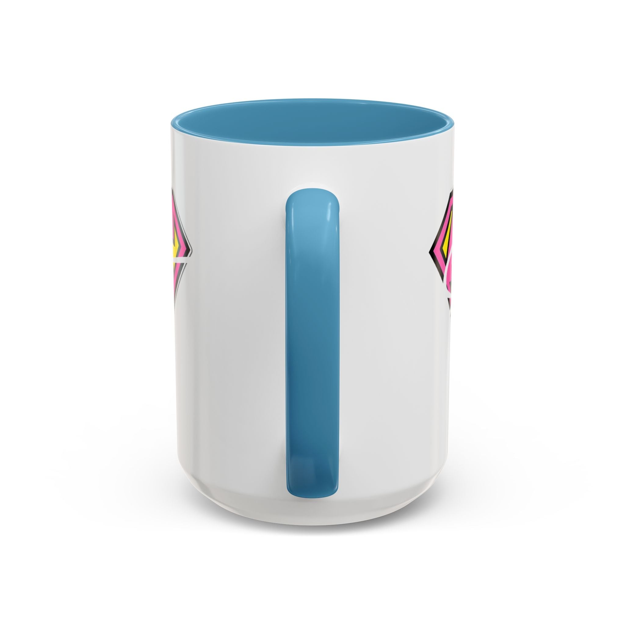 Sassy Supergirl Accent Coffee Mug – Pink & Yellow Super S Logo (11/15oz) - 314 Originals