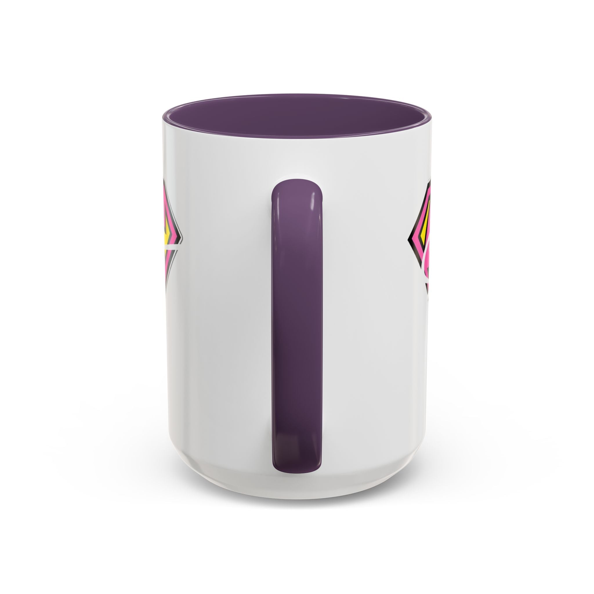 Sassy Supergirl Accent Coffee Mug – Pink & Yellow Super S Logo (11/15oz) - 314 Originals