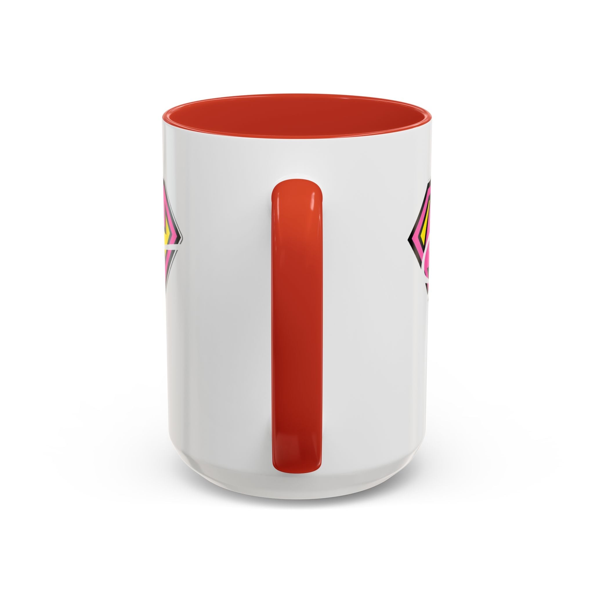 Sassy Supergirl Accent Coffee Mug – Pink & Yellow Super S Logo (11/15oz) - 314 Originals