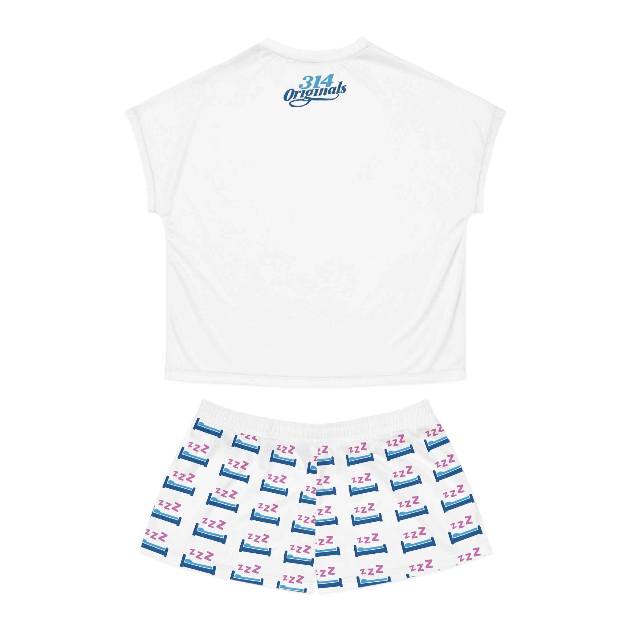 Sleep Over Everything Women's Short Pajama Set — 'Sleep Over' ZZZ Bed Graphic Shorts - 314 Originals