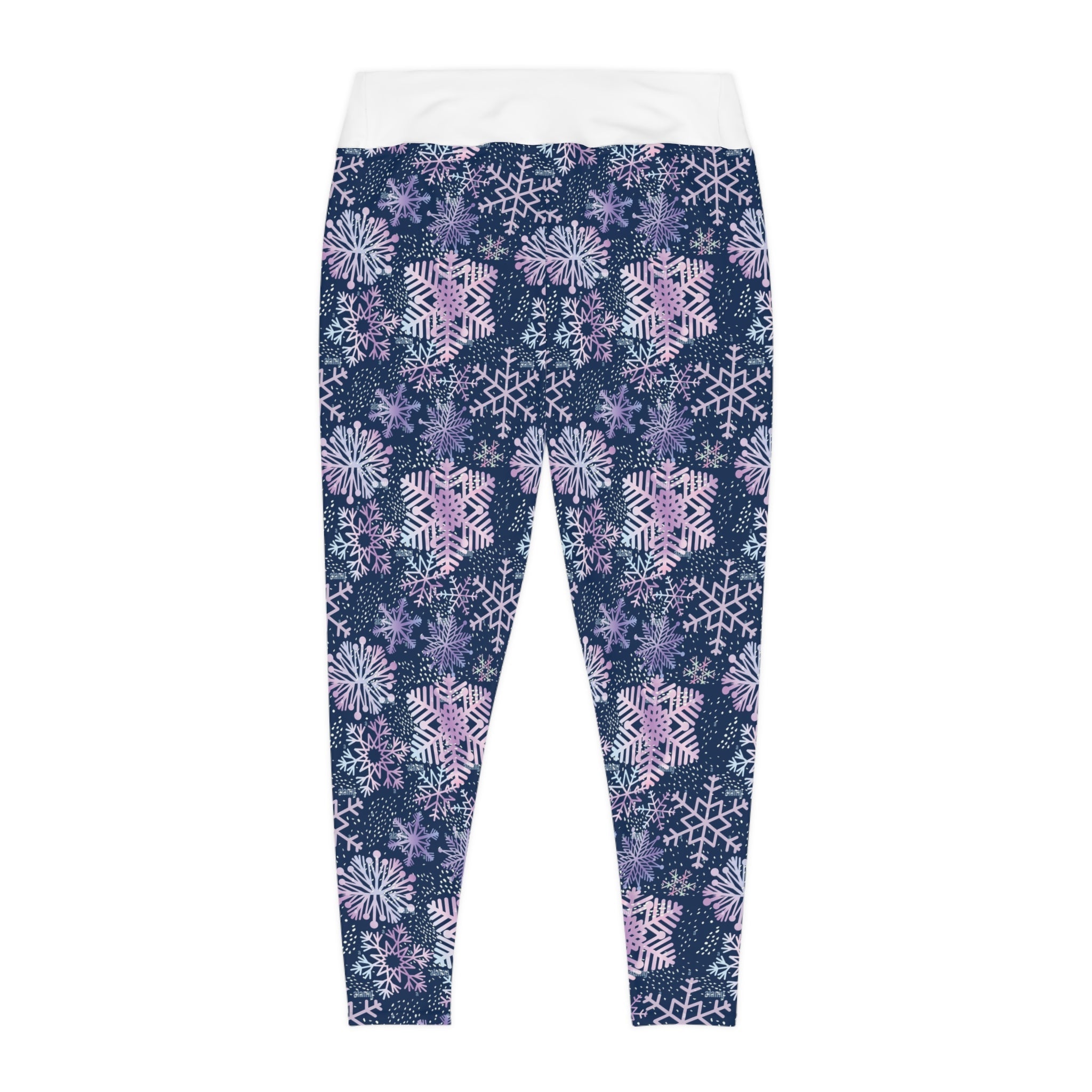 Snowflake Plus Size Leggings — Subtle Side Script Graphic, Comfortable Everyday Activewear - 314 Originals