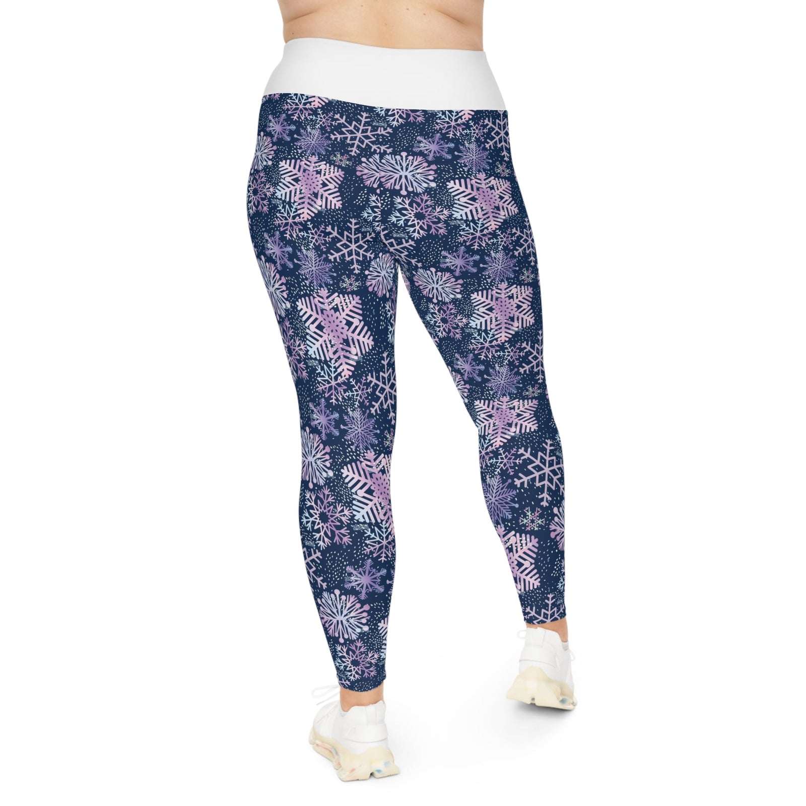 Snowflake Plus Size Leggings — Subtle Side Script Graphic, Comfortable Everyday Activewear - 314 Originals
