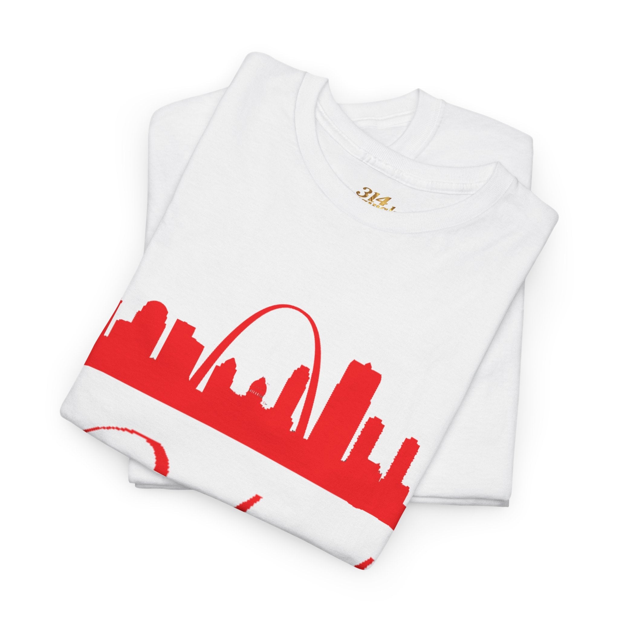 St. Louis 314 Skyline Tee — Red Gateway Arch City Number T-Shirt - 314 Originals