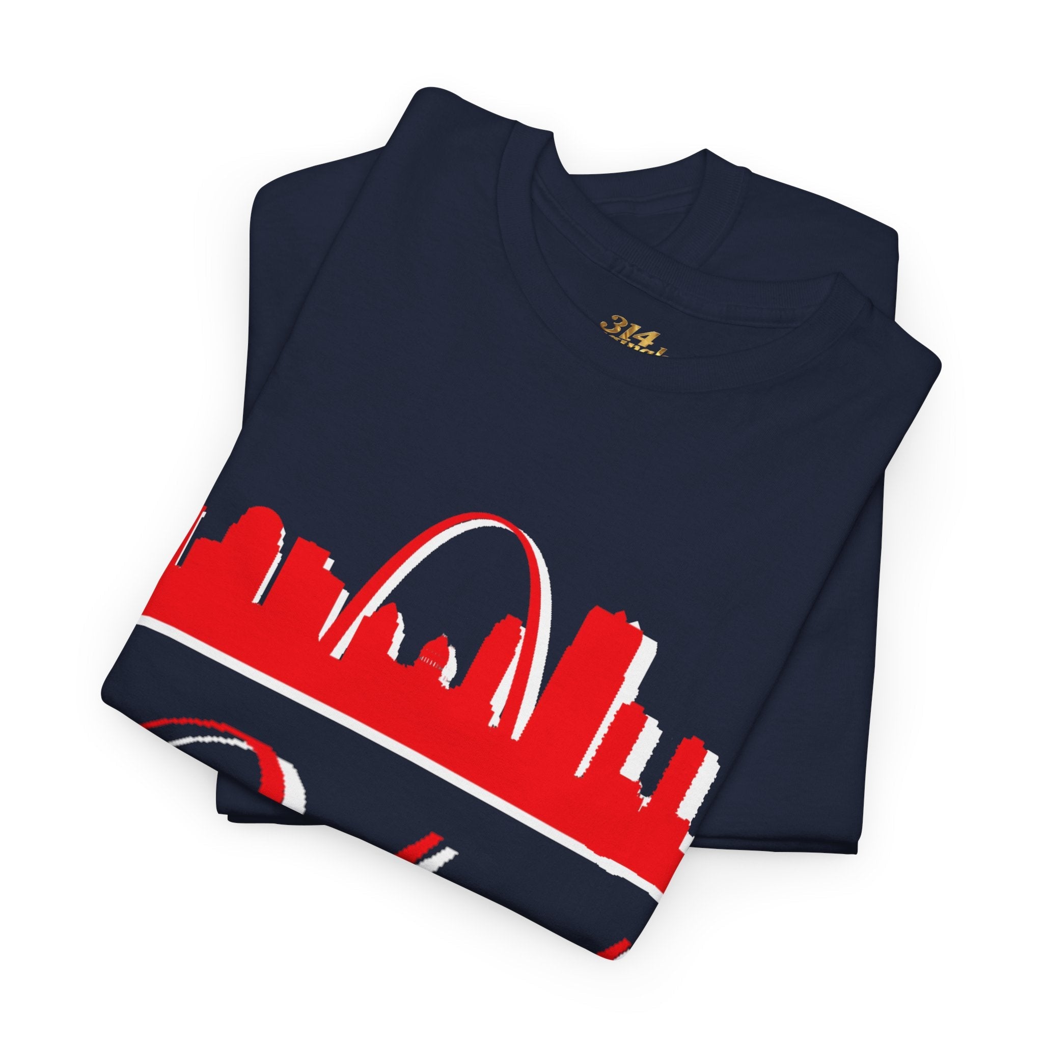 St. Louis 314 Skyline Tee — Red Gateway Arch City Number T-Shirt - 314 Originals