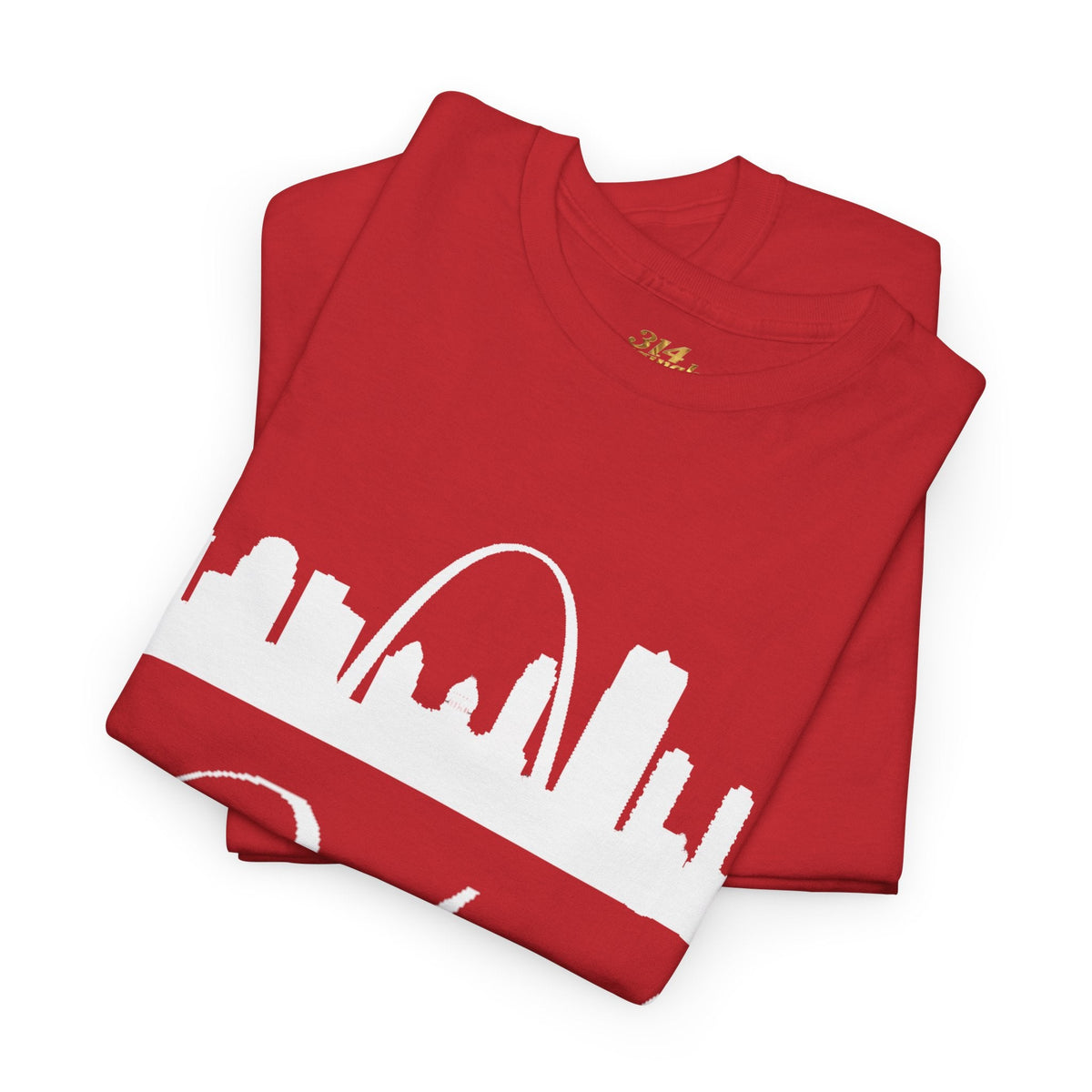 St. Louis 314 Skyline Tee — Red Gateway Arch City Number T-Shirt - 314 Originals