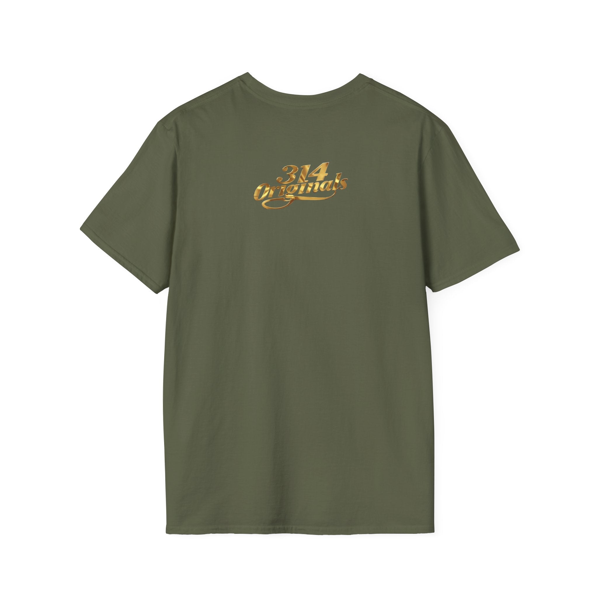 St. Louis Arch Skyline Tee — Born Hustler Front, 314 Originals Back - 314 Originals