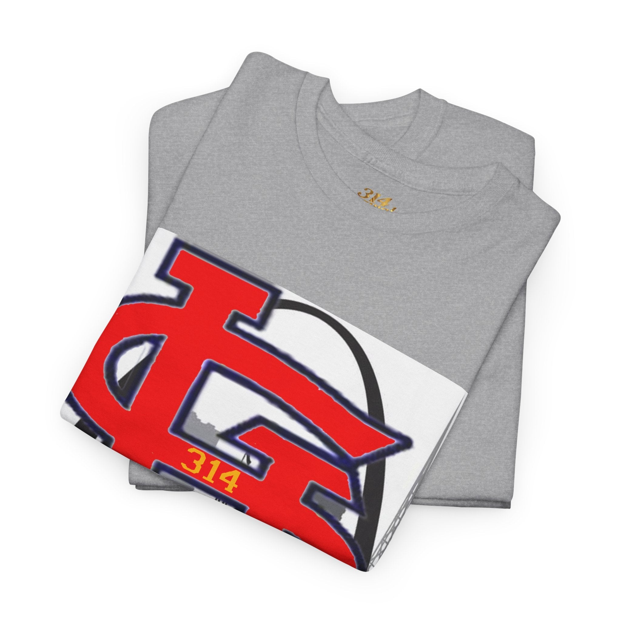 St. Louis Skyline Tee — Red STL Lettering Graphic T-Shirt - 314 Originals
