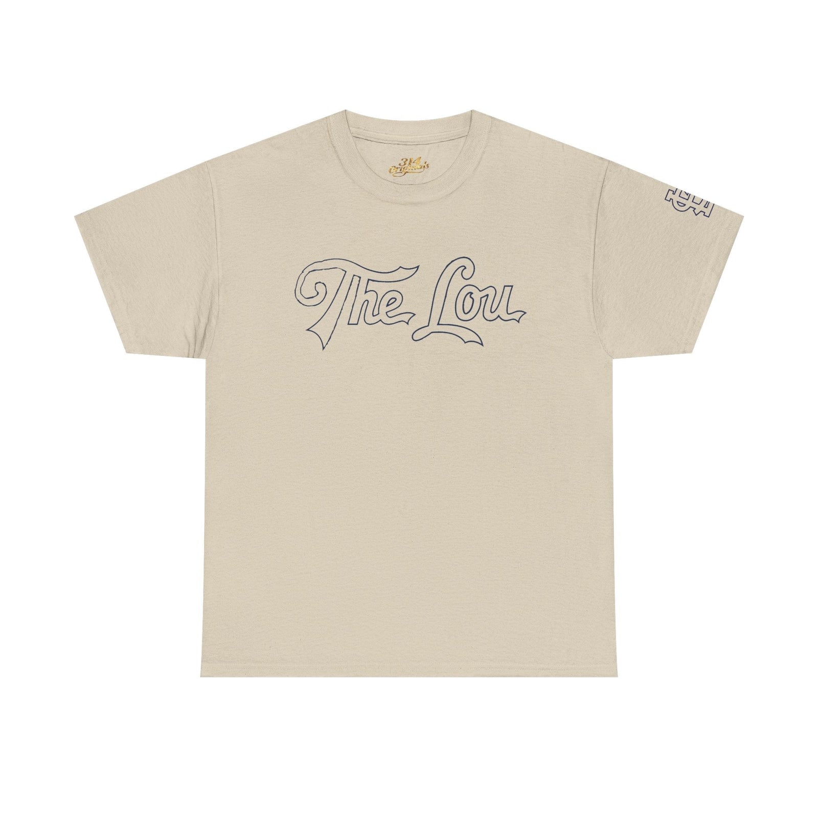 The Lou Script Sand Tee — Vintage Script Graphic T-Shirt - 314 Originals