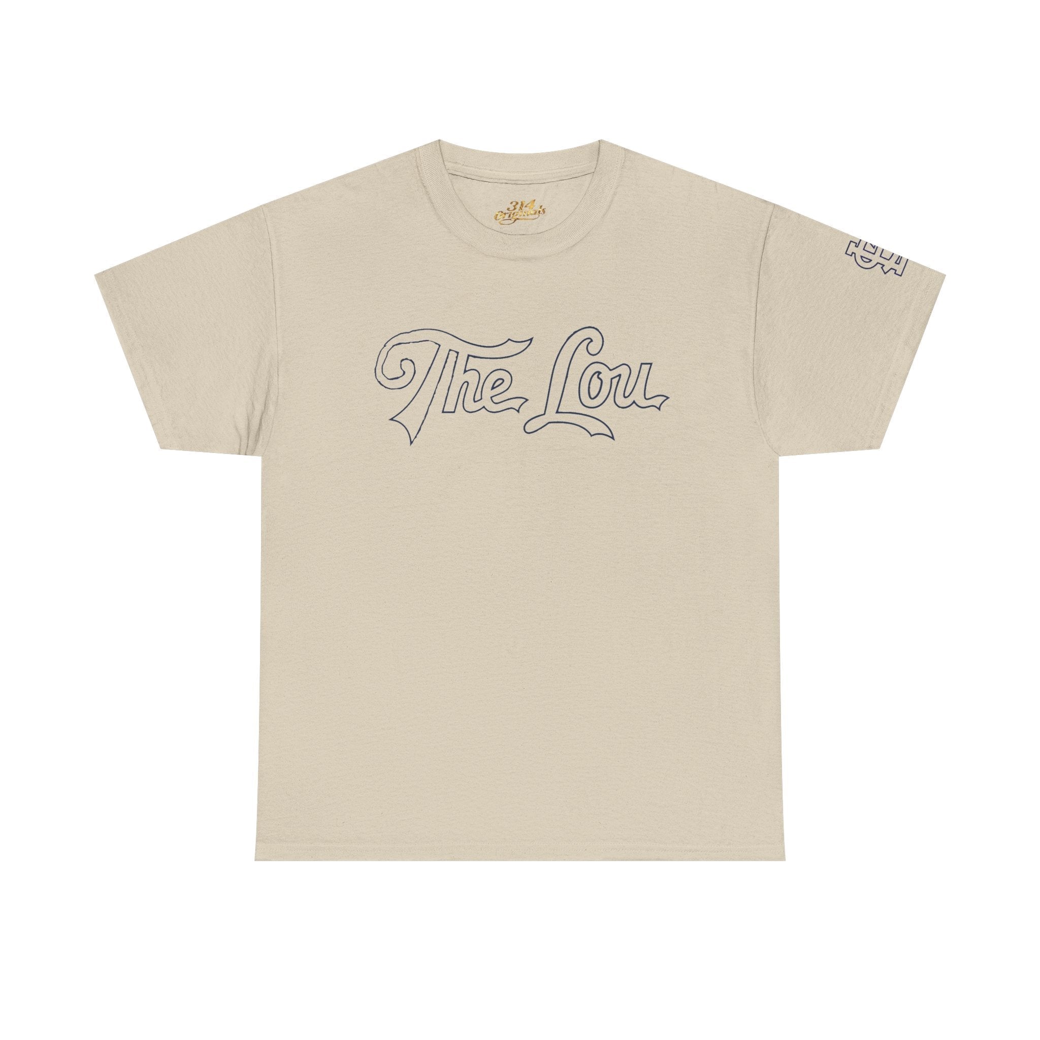 The Lou Script Sand Tee — Vintage Script Graphic T-Shirt - 314 Originals