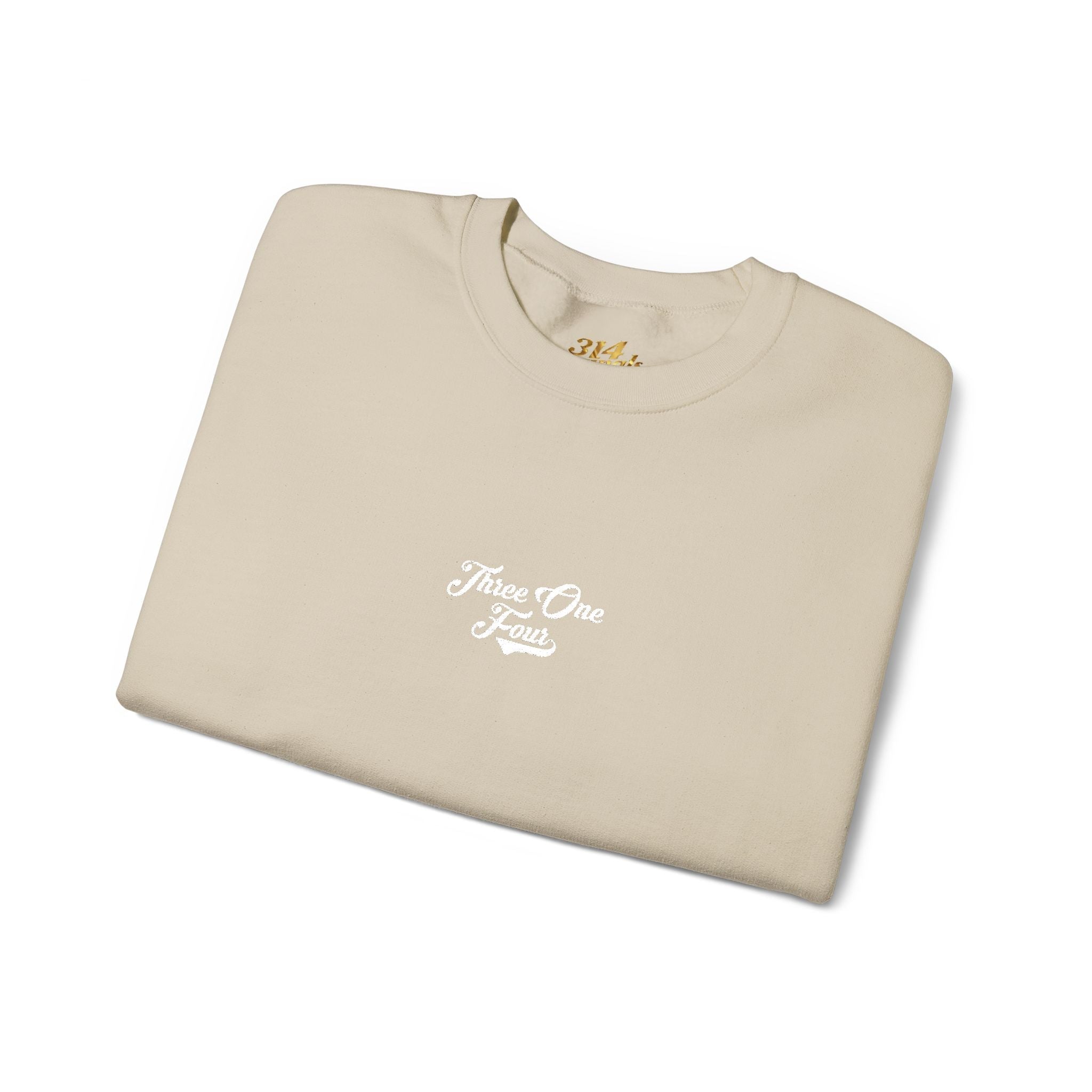 Three One Four Crewneck Sweatshirt — Minimal Script Chest Logo - 314 Originals