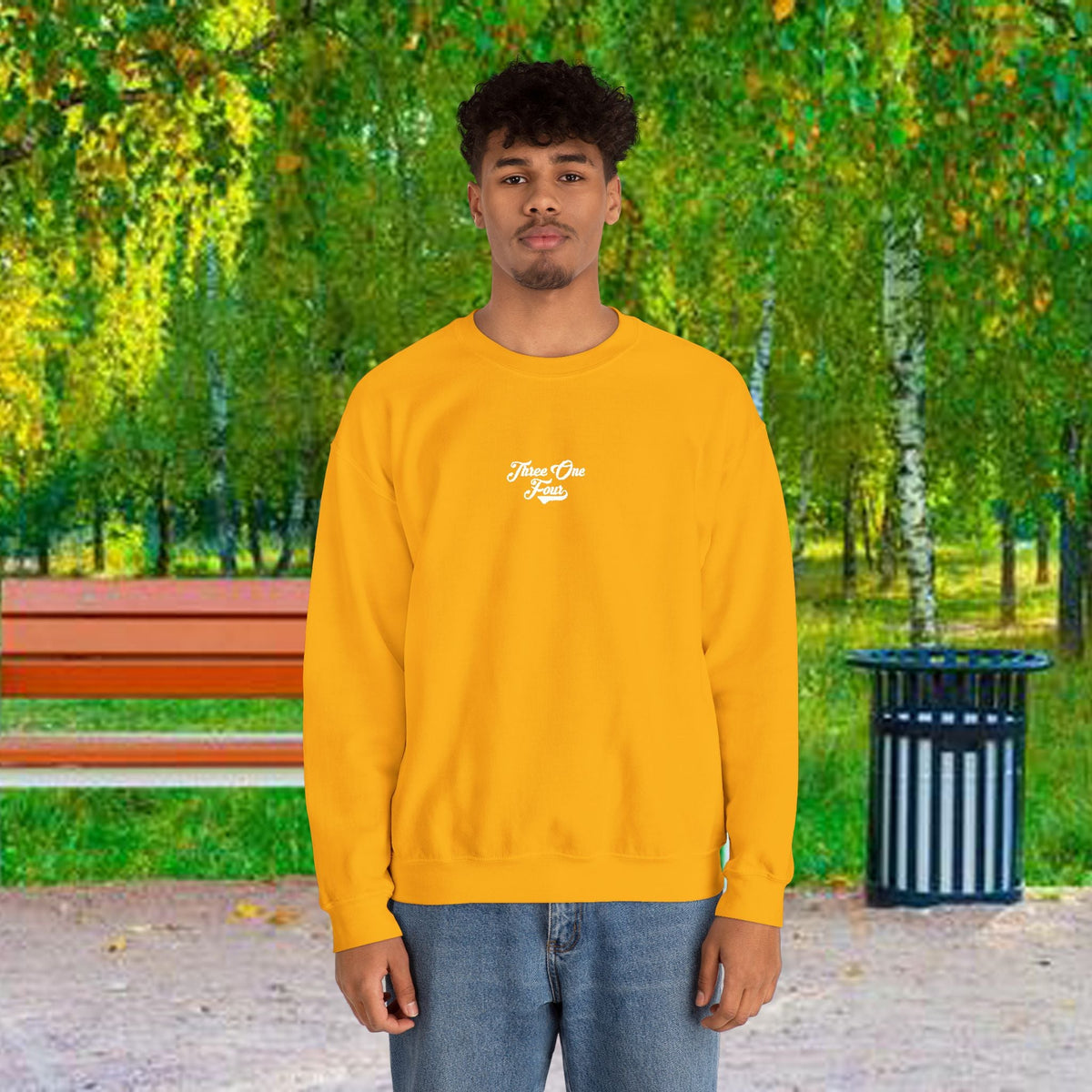 Three One Four Crewneck Sweatshirt — Minimal Script Chest Logo - 314 Originals