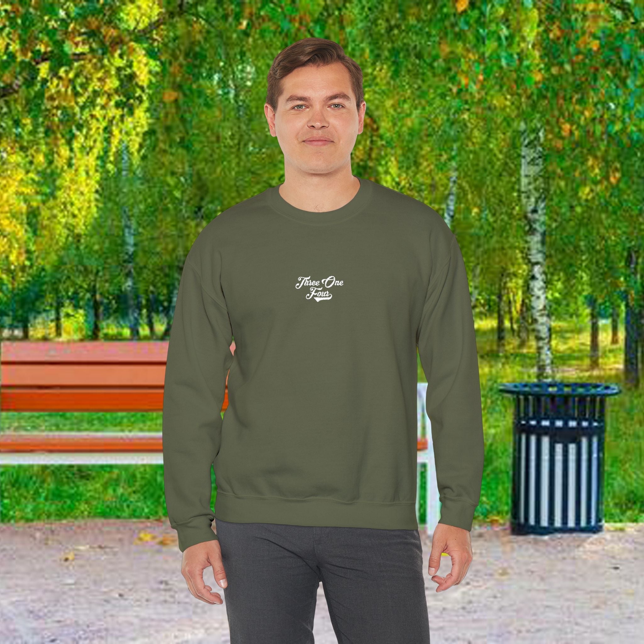 Three One Four Crewneck Sweatshirt — Minimal Script Chest Logo - 314 Originals