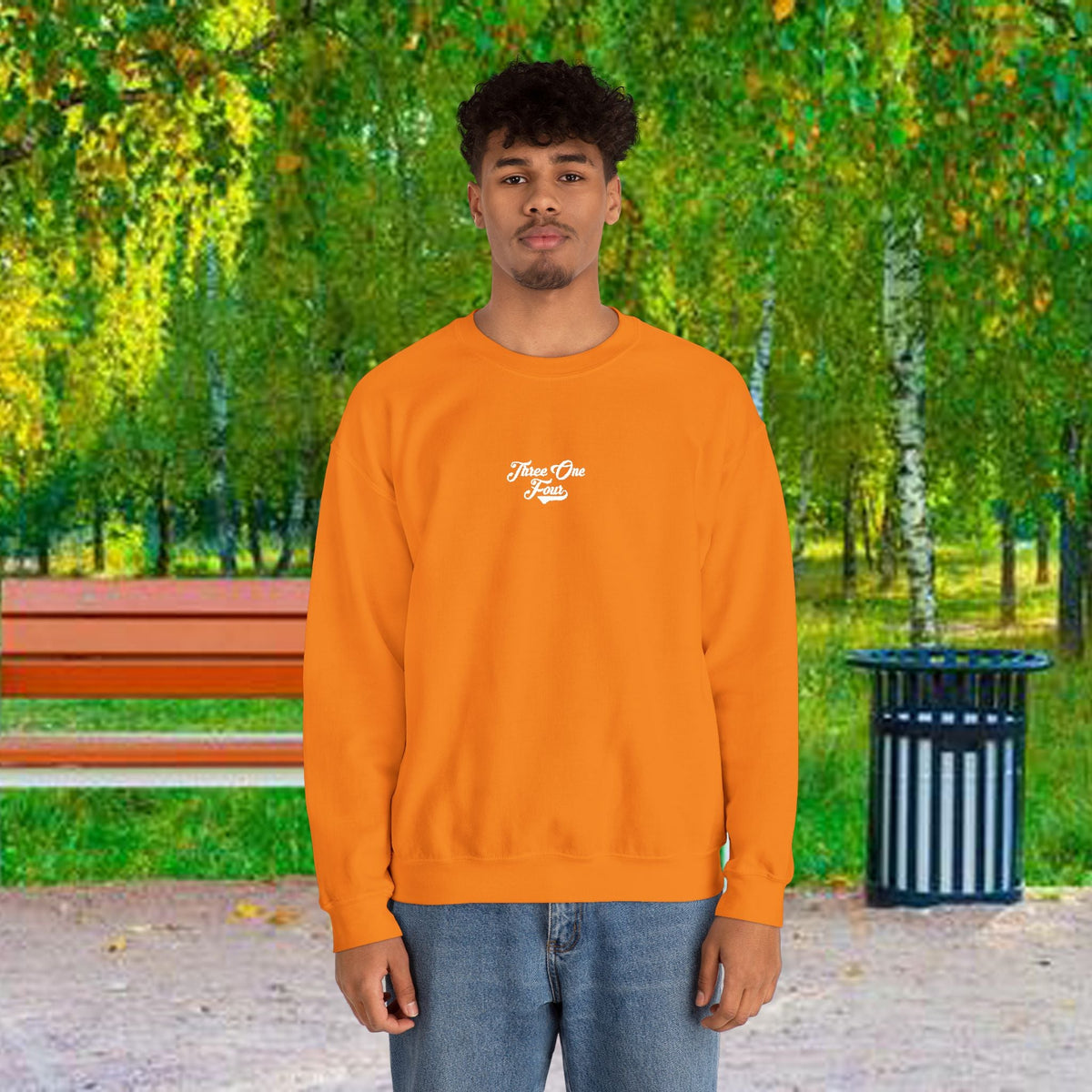 Three One Four Crewneck Sweatshirt — Minimal Script Chest Logo - 314 Originals