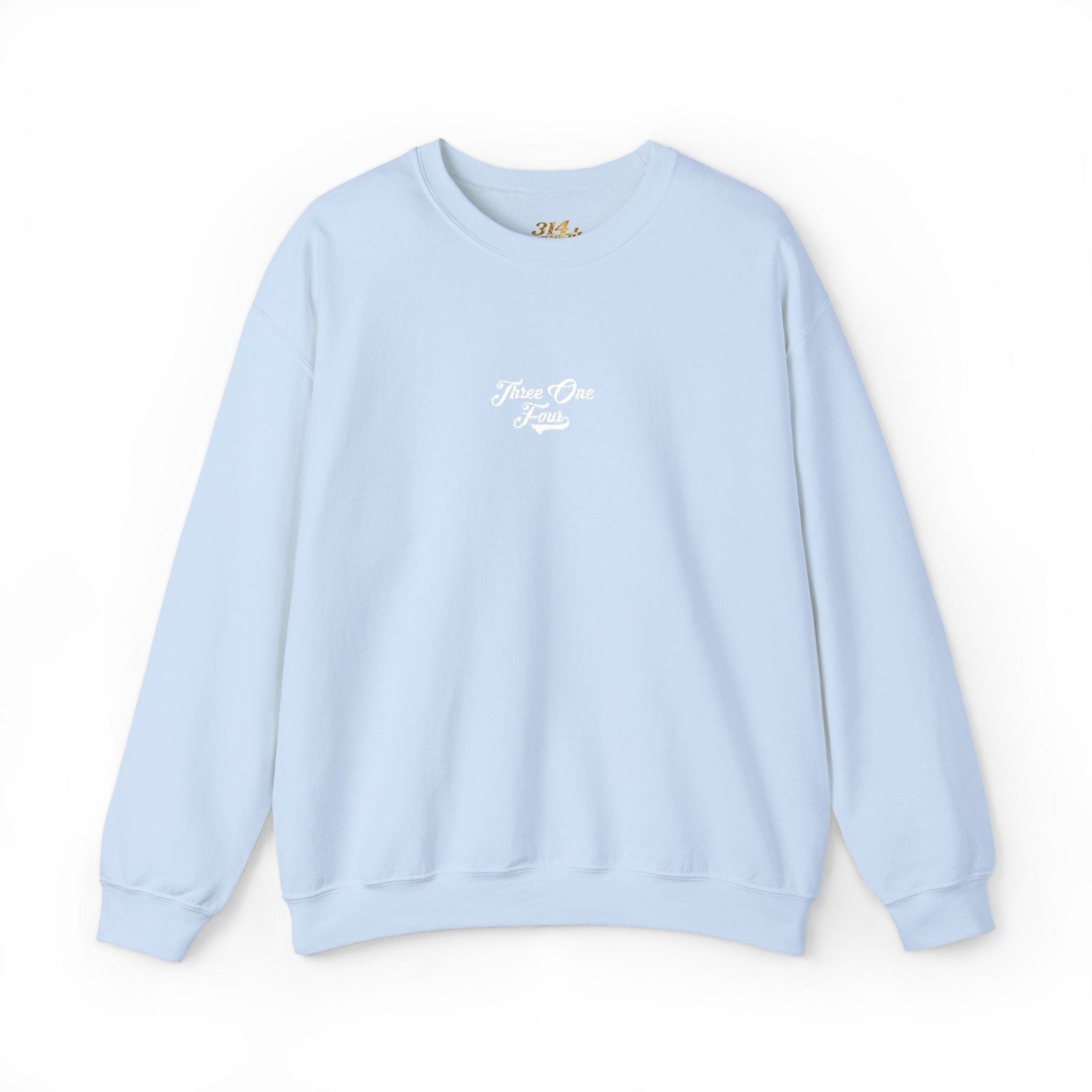 Three One Four Crewneck Sweatshirt — Minimal Script Chest Logo - 314 Originals