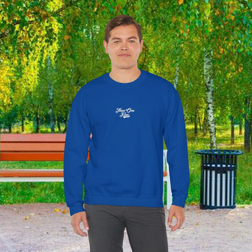Three One Four Crewneck Sweatshirt — Minimal Script Chest Logo - 314 Originals