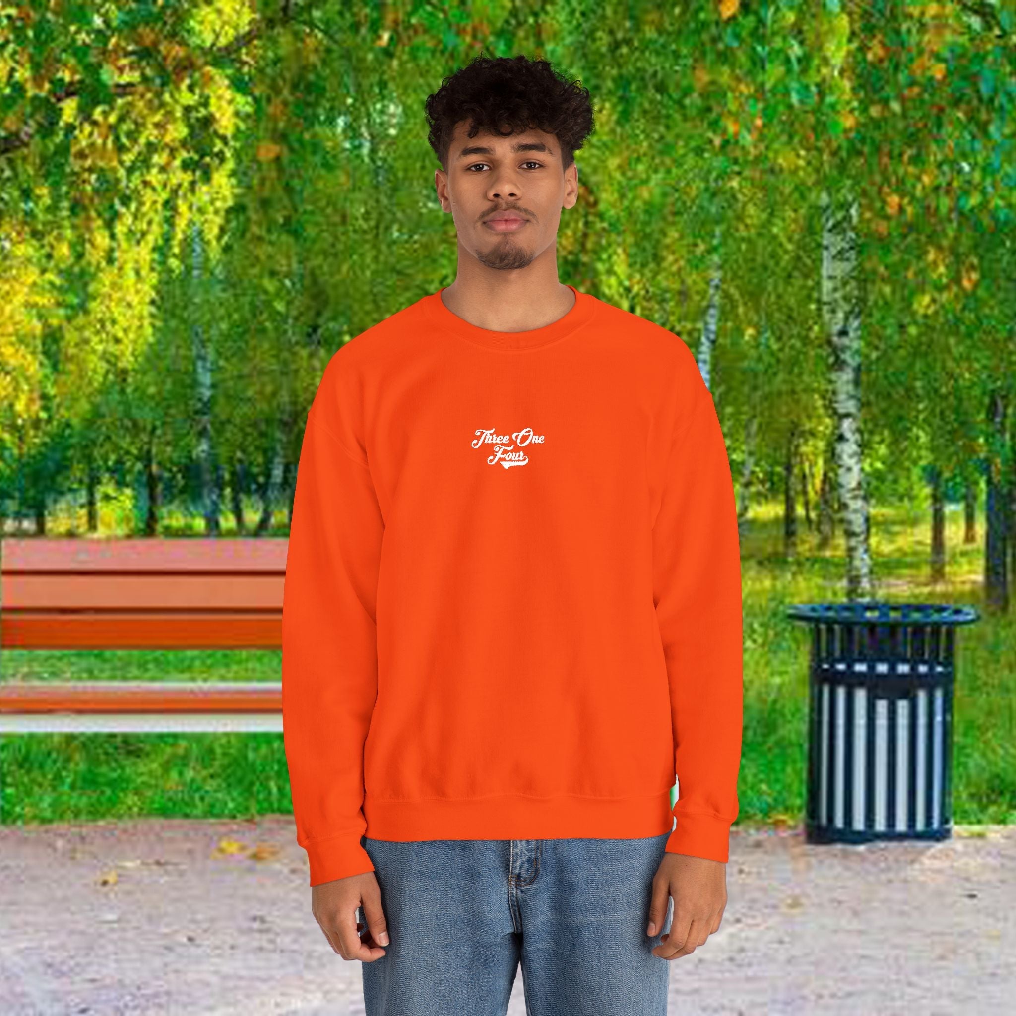 Three One Four Crewneck Sweatshirt — Minimal Script Chest Logo - 314 Originals