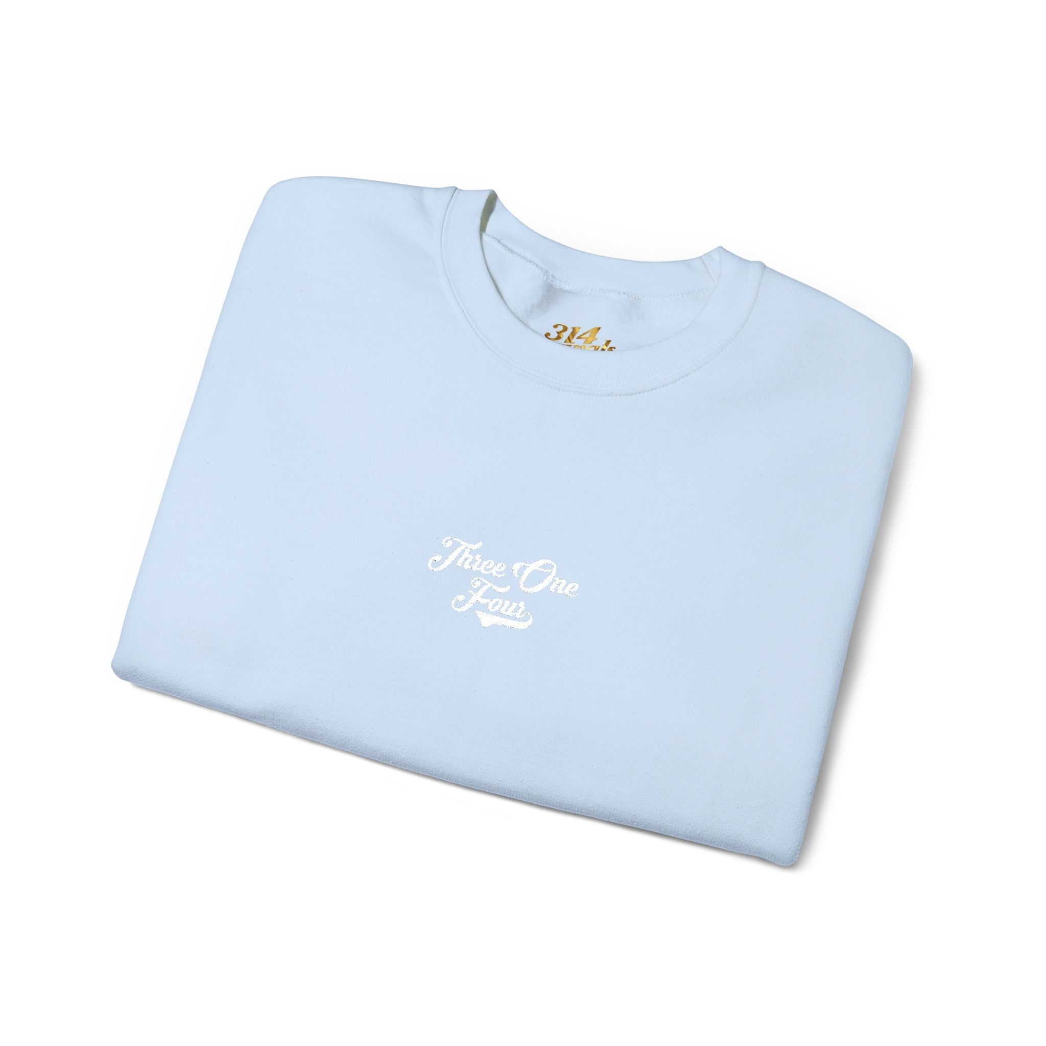 Three One Four Crewneck Sweatshirt — Minimal Script Chest Logo - 314 Originals