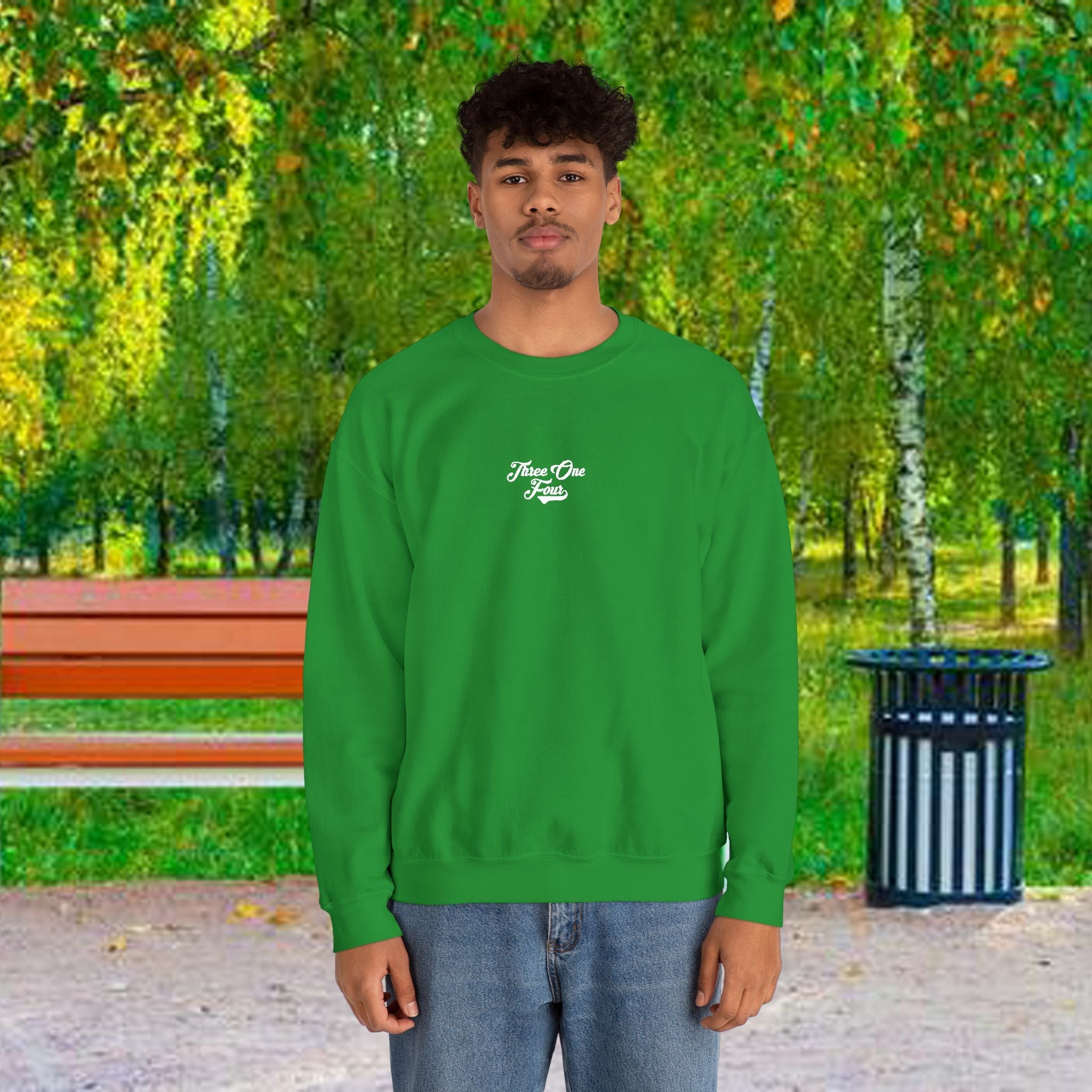 Three One Four Crewneck Sweatshirt — Minimal Script Chest Logo - 314 Originals