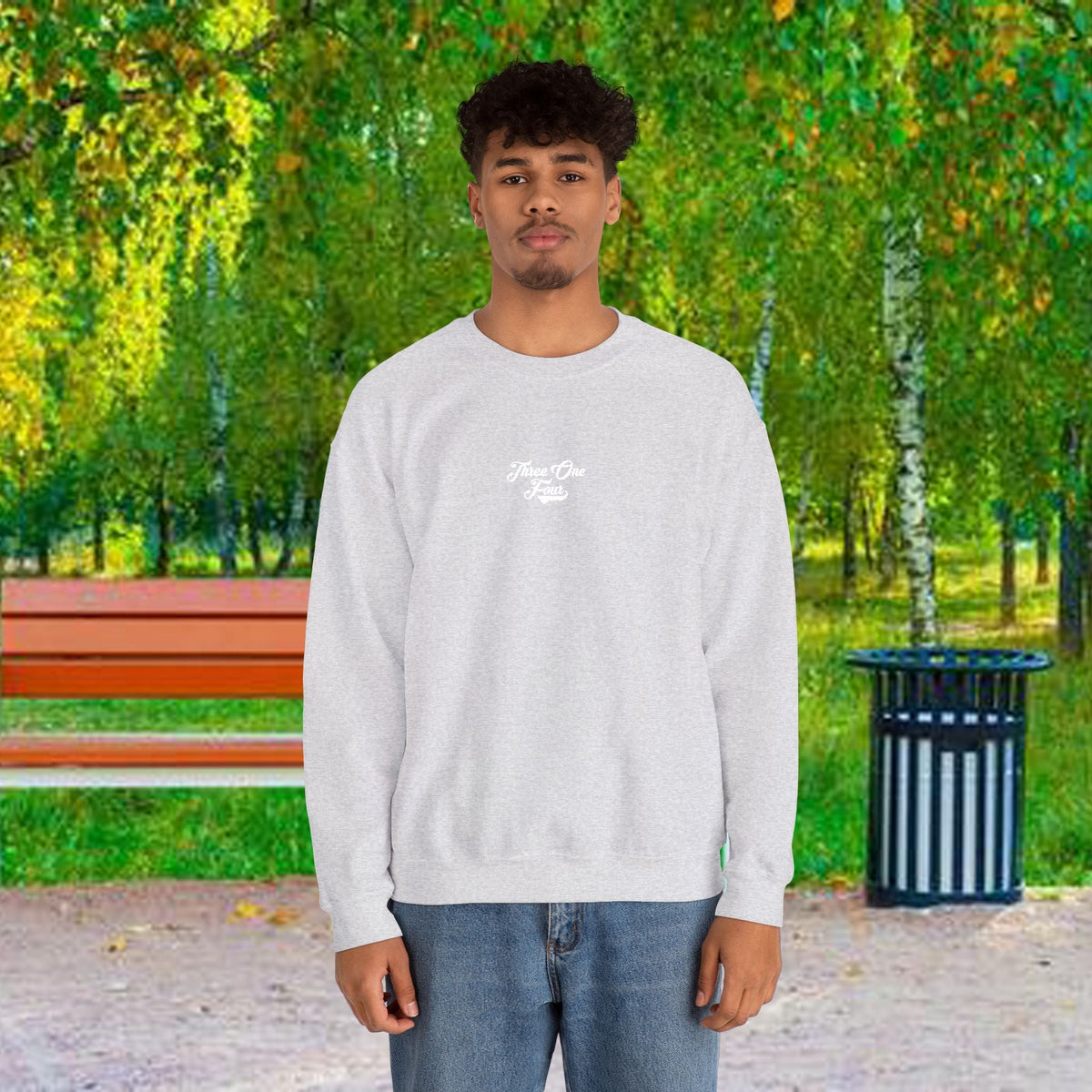 Three One Four Crewneck Sweatshirt — Minimal Script Chest Logo - 314 Originals