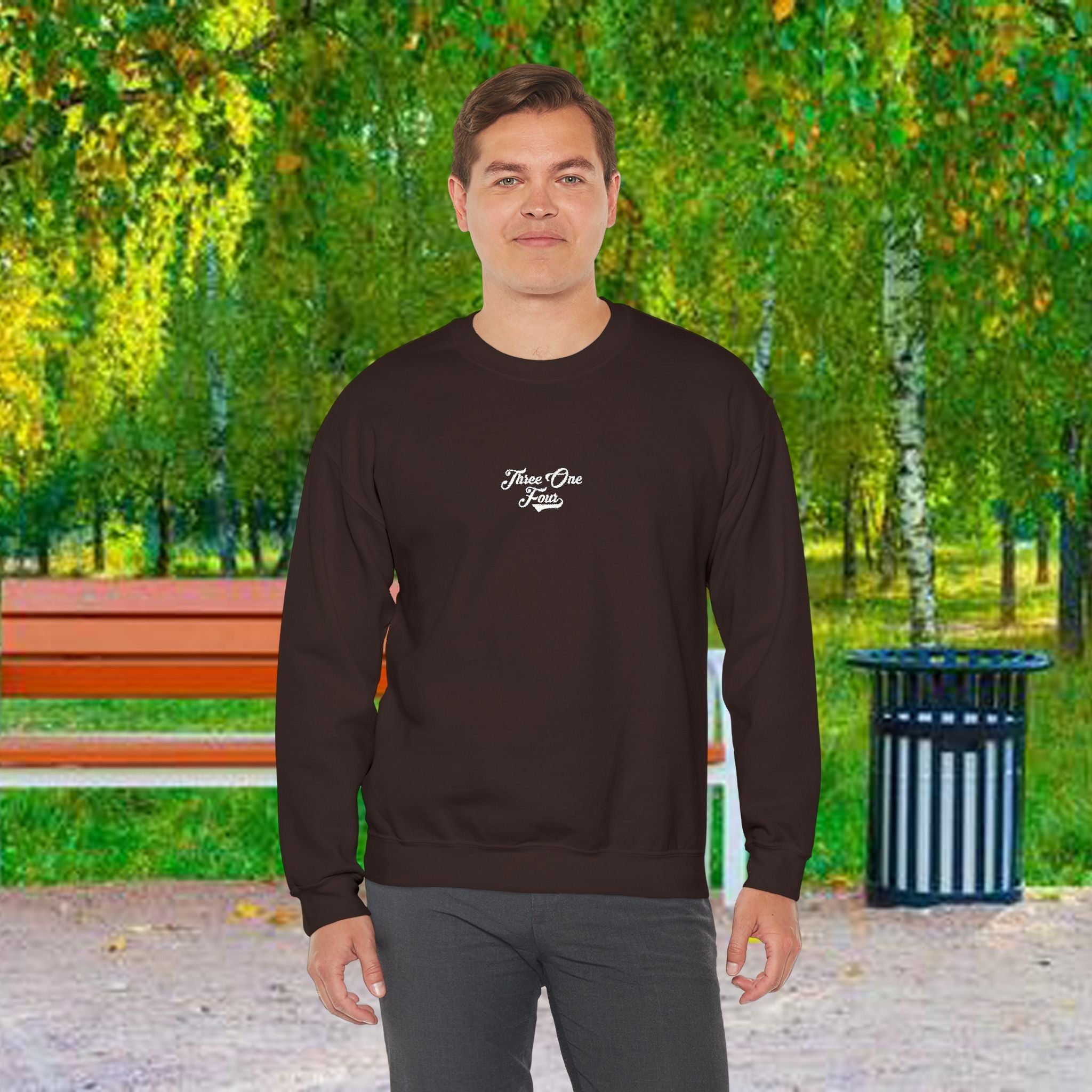 Three One Four Crewneck Sweatshirt — Minimal Script Chest Logo - 314 Originals