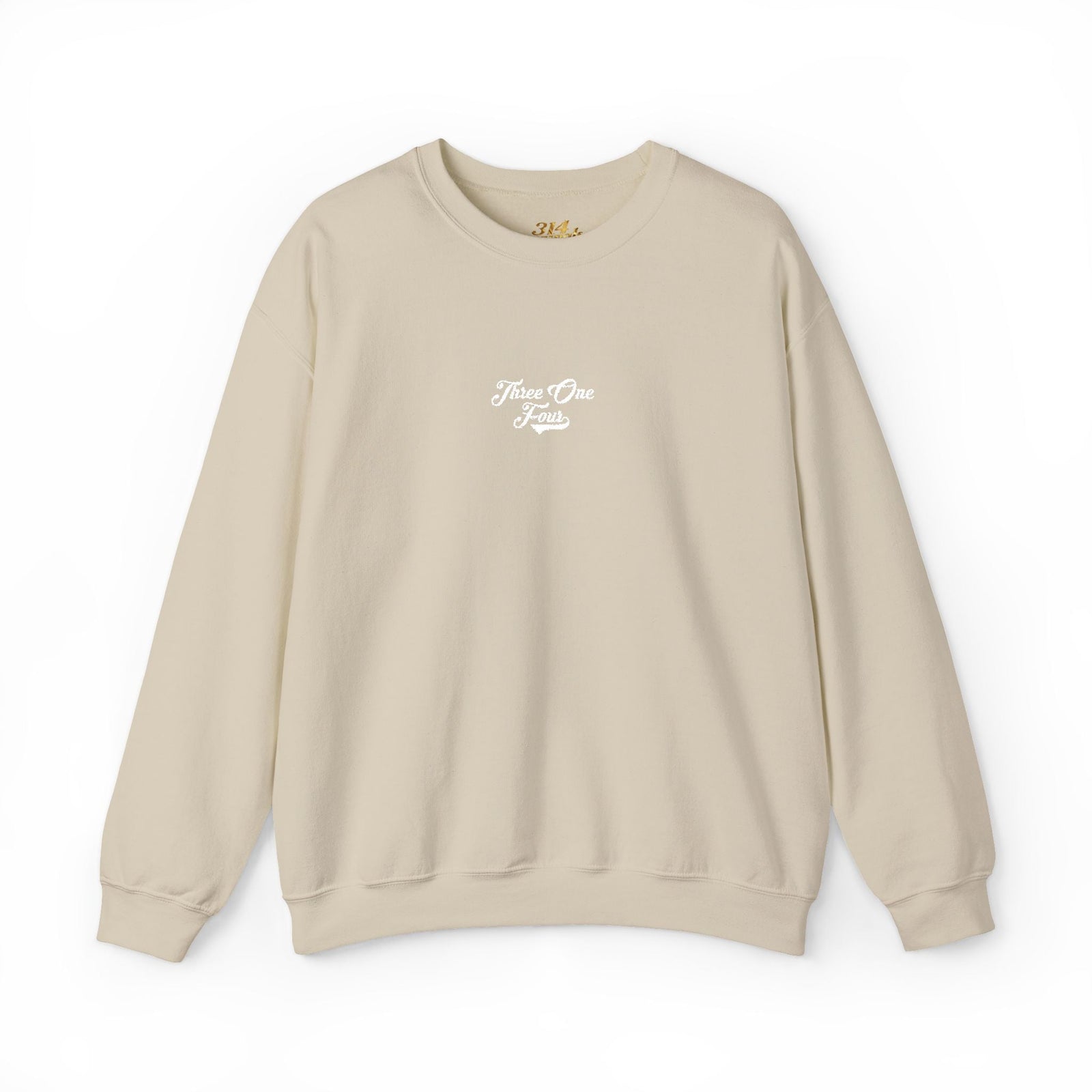 Three One Four Crewneck Sweatshirt — Minimal Script Chest Logo - 314 Originals