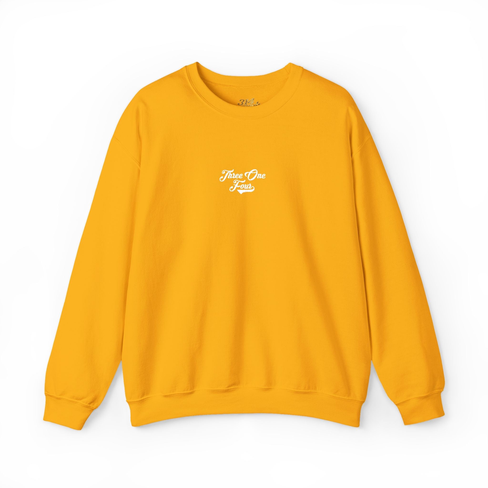 Three One Four Crewneck Sweatshirt — Minimal Script Chest Logo - 314 Originals