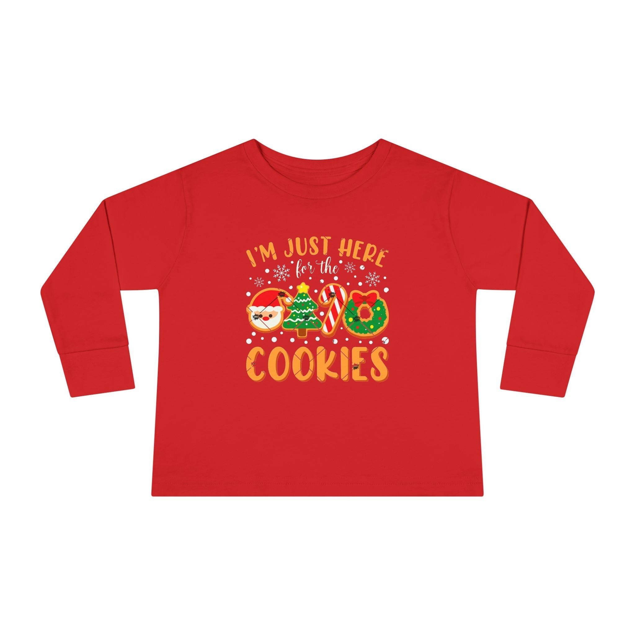 Toddler Long Sleeve Tee — "I'm Just Here for the Cookies" Christmas Cookies Shirt - 314 Originals
