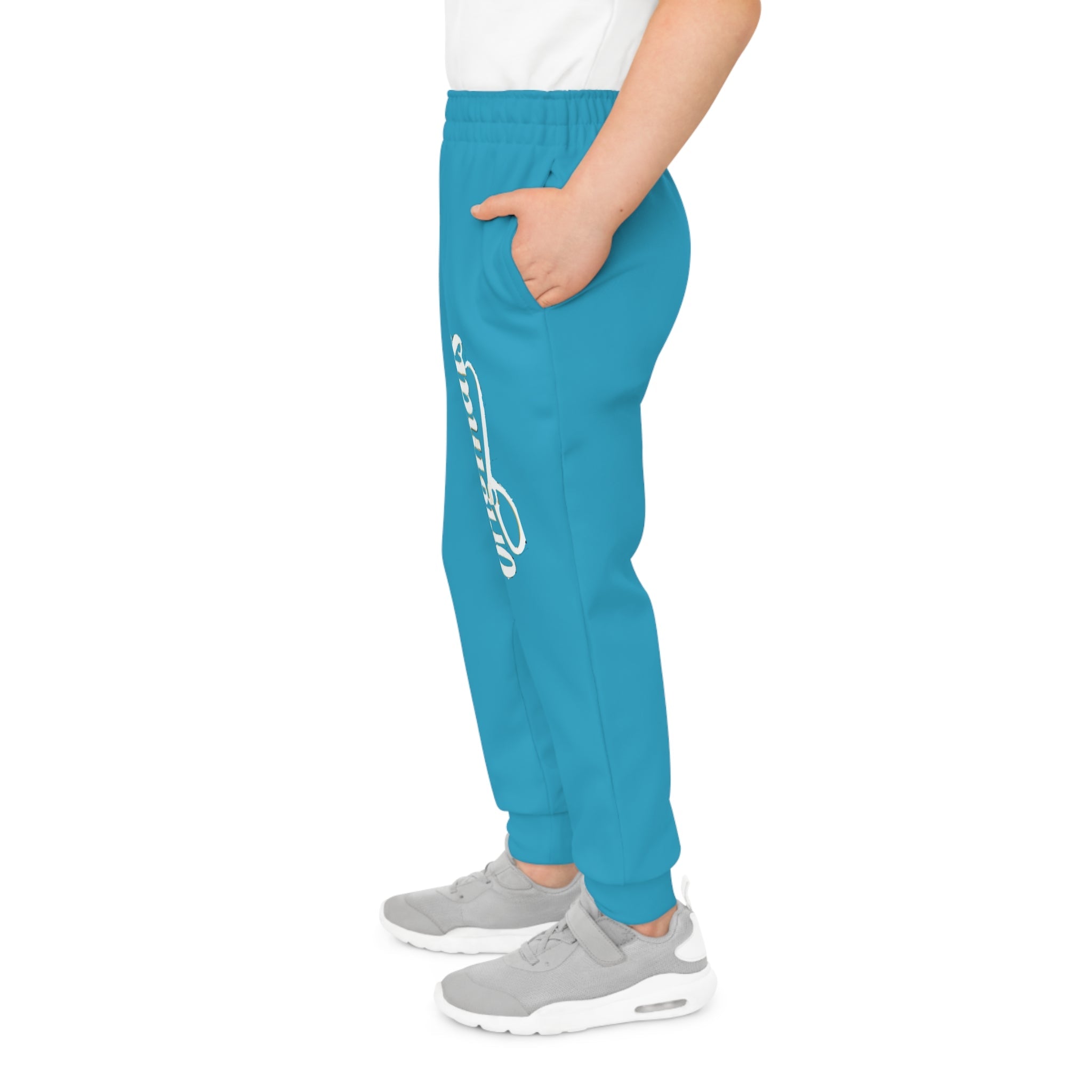 Turquoise Youth Joggers with 314 Originals Side Graphic — Kids Athletic Sweatpants - 314 Originals