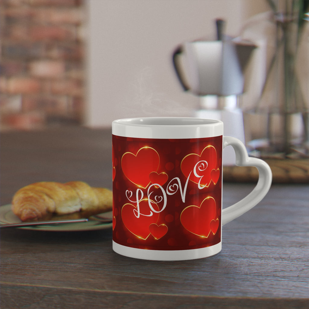 Valentine Love Mug — Red Heart Pattern Coffee Cup - 314 Originals