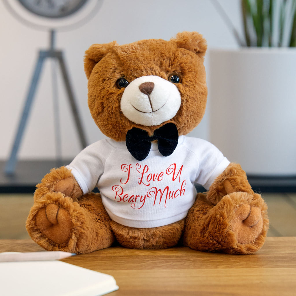 Valentine Teddy Bear - 'I Love U Beary Much' Plush with Bow Tie - 314 Originals