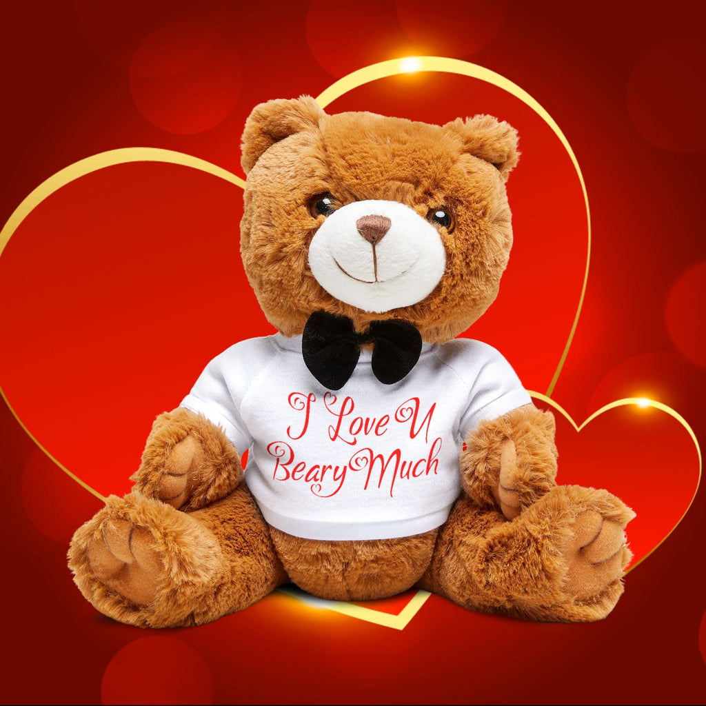 Valentine Teddy Bear - 'I Love U Beary Much' Plush with Bow Tie - 314 Originals