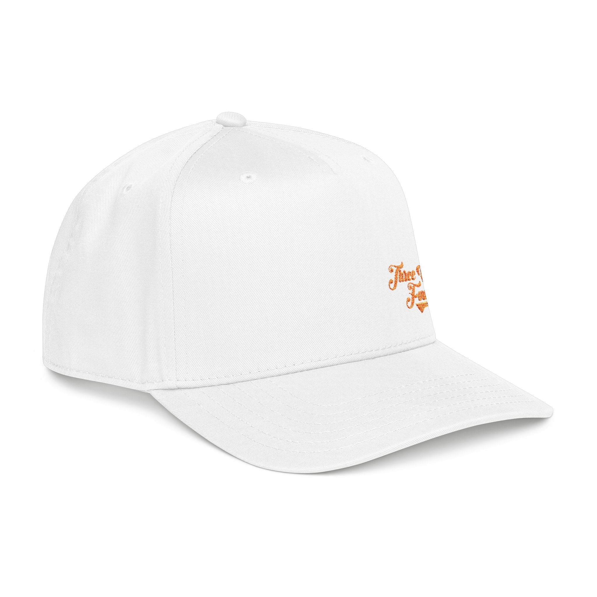 White Mid Profile Baseball Cap — Casual Vintage Script Hat - 314 Originals