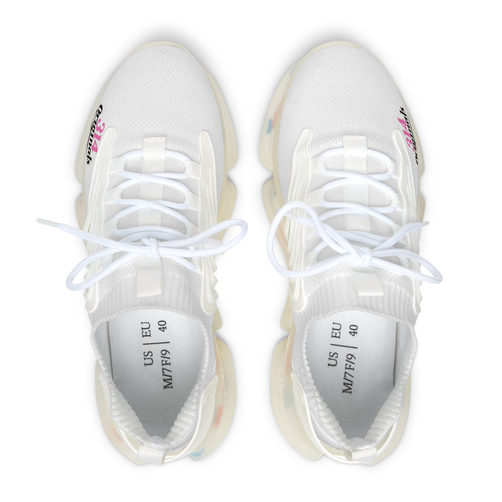 Women's All White Mesh Sneakers — Lightweight Breathable Athletic Shoes with '314 Originals' Accent - 314 Originals