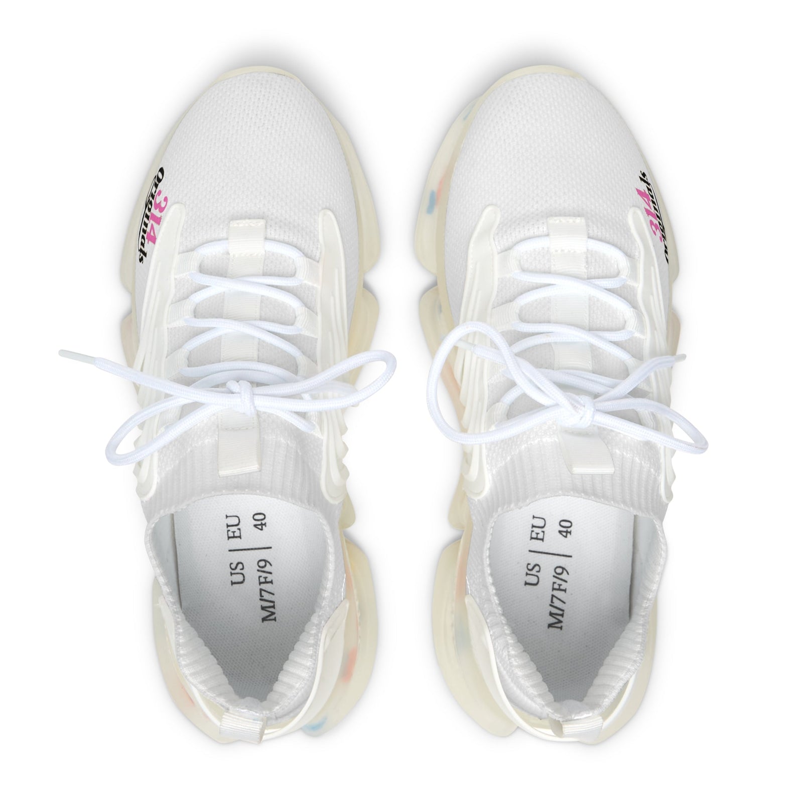Women's All White Mesh Sneakers — Lightweight Breathable Athletic Shoes with '314 Originals' Accent - 314 Originals