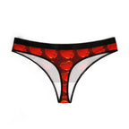 Women's Heart-Print Thong Panties — Red Romantic Valentine Lingerie - 314 Originals
