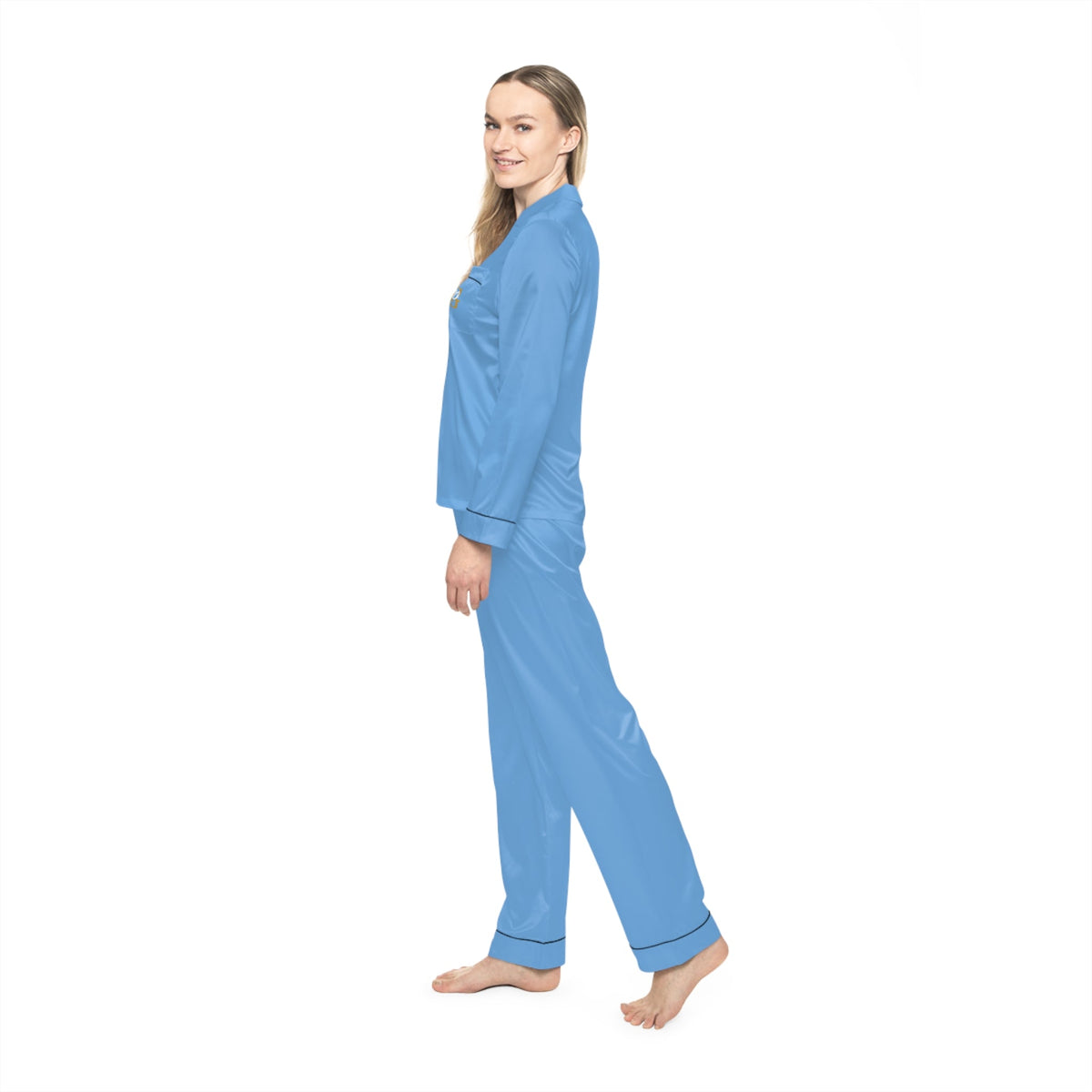 Women's Light Blue Satin Pajama Set — Luxurious Sleepwear - 314 Originals
